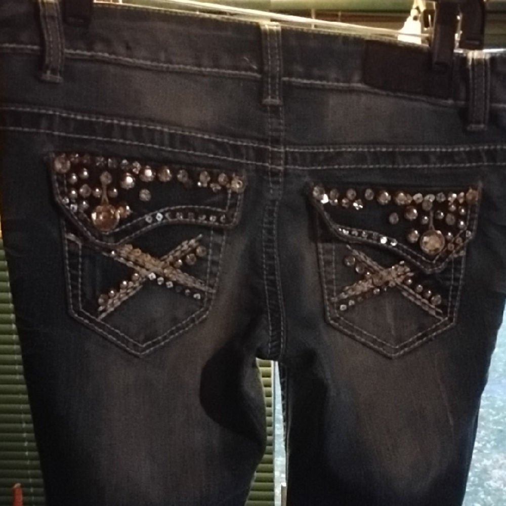 Rue21 Black Embellished Skinny Jeans
